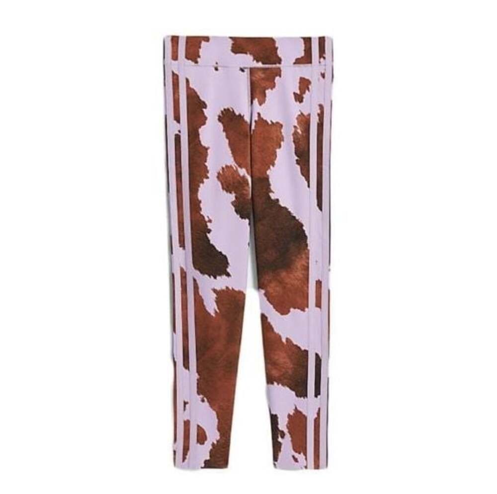 Adidas x Ivy Park Purple Brown Cow-Print Tights Leggings H65407